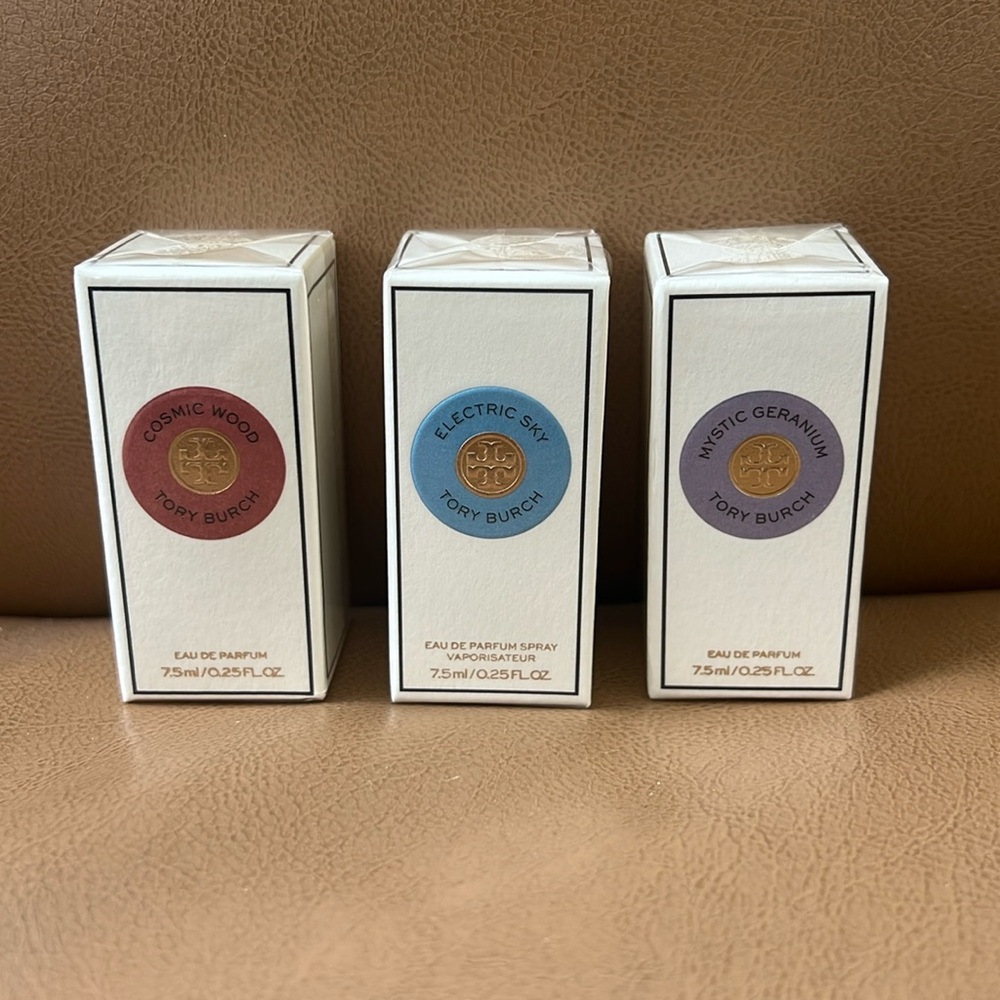 TORY BURCH perfume set of 3 Cosmic Wood, Electric Sky, Mystic Geranium - NEW